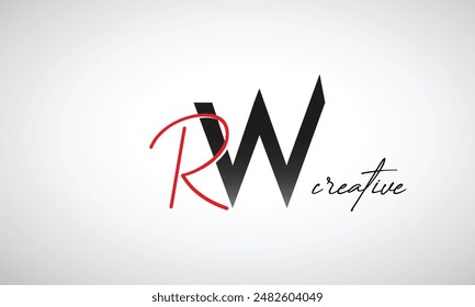 Letter RW Creative Clean Logo Design