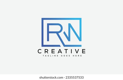 Letter RW logo design template vector illustration.