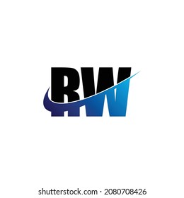 Letter RW simple logo design vector