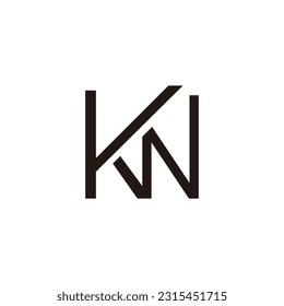 Letter rW square line geometric symbol simple logo vector