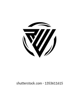   Letter RW triangle monogram cool modern simple logo concept