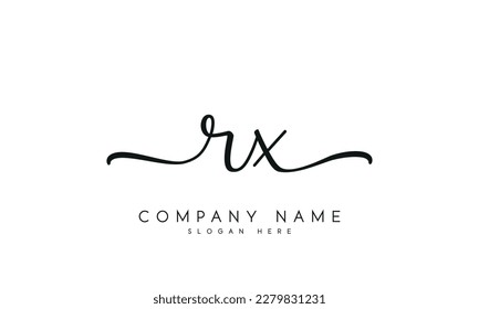 letter RX logo design handwriting signature style vector template
