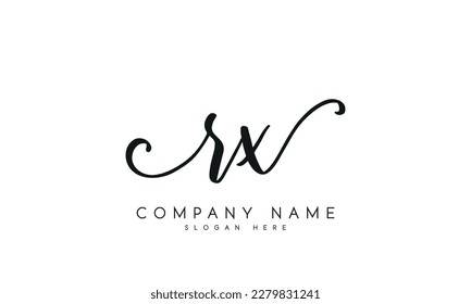 letter RX logo design handwriting signature style vector template
