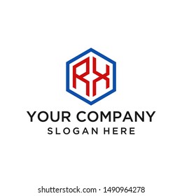 letter RX logo design vector for business company