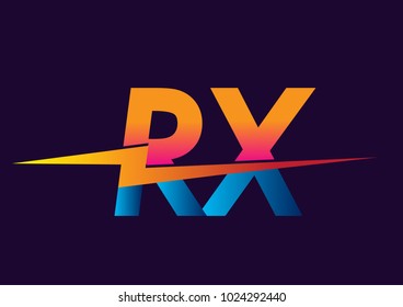 Letter RX logo with Lightning icon, letter combination Power Energy Logo design for Creative Power ideas, web, business and company.