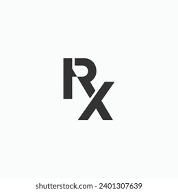 Letter RX minimal geometric logo design. Bold RX monogram logo