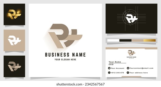 Letter RX or RH monogram logo with business card design