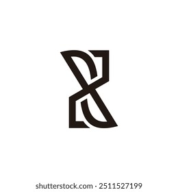 Letra RX Girar Vector de logotipo geométrico simple 