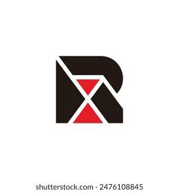 letter rx simple geometric colorful logo vector 