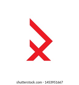letter rx simple geometric logo vector