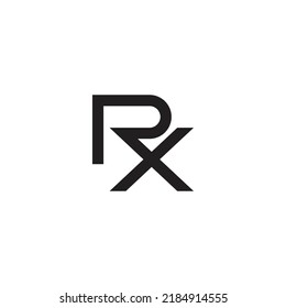 letter rx simple linked logo vector