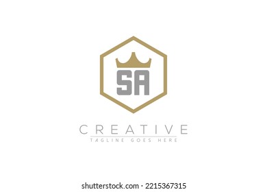 Buchstaben rz elegant und luxuriös Initial mit Kronen- und Hexagon-Rahmen minimale monogramm Logo-Design Vektorvorlage
