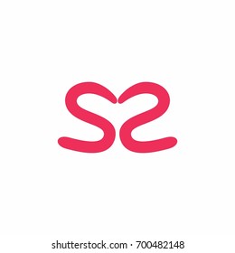 letter s 2 logo vector. love heart symbol vector