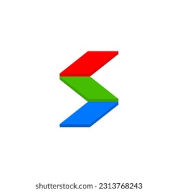 Letter S 3D abstract logo design inspiration