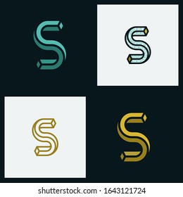Letter S with 3D concept and using some pattern also can be fit for logo identity or prints.