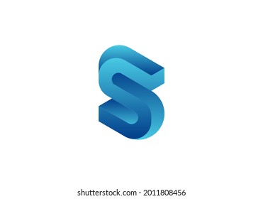 Letter S 3D Logo Template Vector. S monogram logo vector. S symbol vector.
