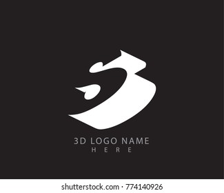 letter S 3D logo vector with black background