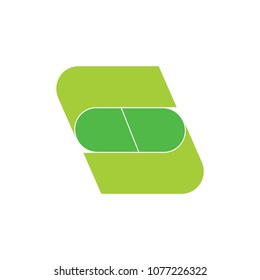 letter s 3d ribbon with capsule shape logo