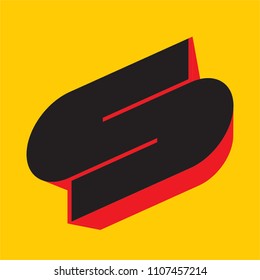 Letter S in 3D Shape Logo Template