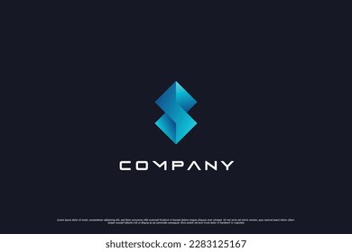 Letter s 5 gradient modern logo design illustration. Initial letter A silhouette gradient mark modern blue color business. Modern abstract brand identity icon creative idea design initial letter S 5.
