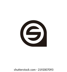 Letra S en un símbolo geométrico circular simple vector