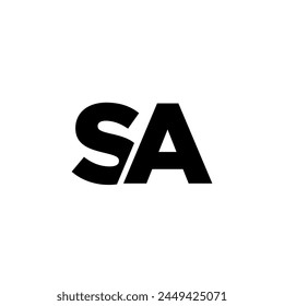 Letra S y A, SA Plantilla de diseño de logotipo. Logotipo mínimo basado en el monograma inicial.
