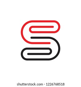 letter s abstract attach design logo vector