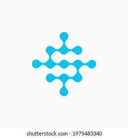 The letter S is an abstract composed of binary symbols. A futuristic logo suitable for a tech company.