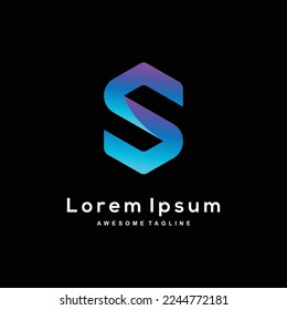 letter S abstract logo design icon.