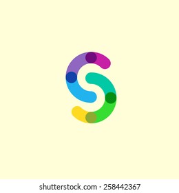 Letter S abstract logo design template. Colorful trend vector icon. Negative space modern sign 