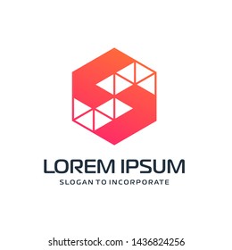 Letter S abstract Logo Template.construction concept. digital technology logo -vector