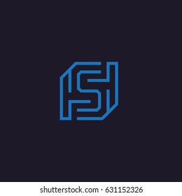 The letter S abstract maze vector logo