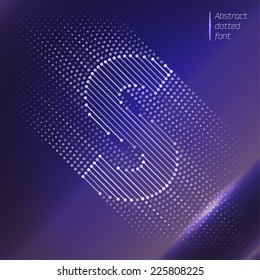 Letter S - Abstract optical illusion letters on space background