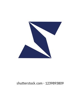 letter s abstract paper plane arrow logo vector