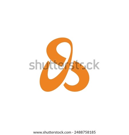 letter s abstract ribbon triangle curves logo vector 
