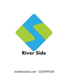 letter s abstract river shape logo vector