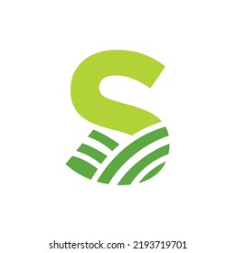 Letter S Agriculture Logo. Agro Farm Logo Based on Alphabet for Bakery, Bread, Cake, Cafe, Pastry, Home Industries Business Identity