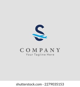 Letter S Air Travel Logo Design Template