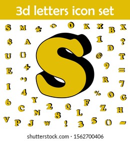 Letter s, alphabet, 3d icon. 3D words, letters icons universal set for web and mobile