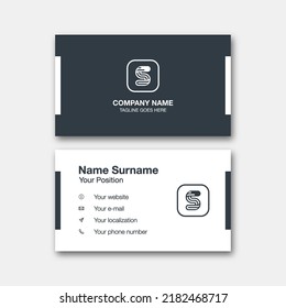 Letter "S" alphabet logo with business card template