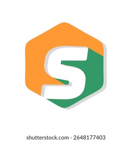 Letter s alphabet in polygon design vector
