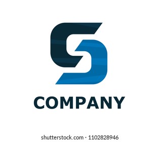 letter s alphabet shape from two two line c like magnet mix mirror each other logo design concept illustration for corporate
