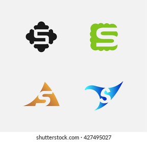Letter s Alphabetical Logo Design Concepts
