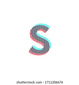 letra "S", efecto anaglyph, vector editable