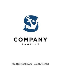 Letter S Anchor Logo Icon Vector