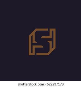 The letter S, apartment layout sign. House plan vector logo.