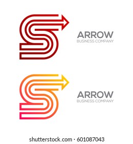 Letter S with Arrow, Exchange, Finance, Business, Moving, Forward Logotype