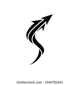 Letter S arrow flat logo template ready for use