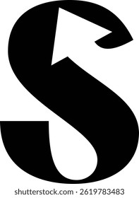 Buchstabe s mit Pfeilsymbol, sr-Logo mit Vektordatei