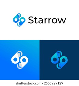 Letter S arrow and location creative icon logo design template